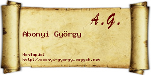 Abonyi György névjegykártya