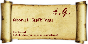 Abonyi György névjegykártya