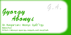 gyorgy abonyi business card